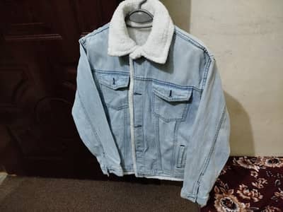 Jacket with fur collar for mens