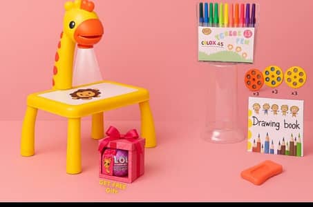 Kids Projector Art Drawing Table Set – Giraffe LED Projector, 45 Color