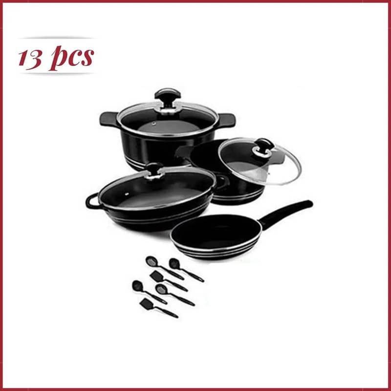 Sonex Non-Stick Cookware Set – 13 Pcs (Jet Black) - Kitchen Appliance ...