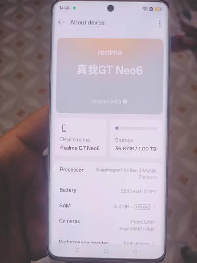 Realme GT Neo 6  (1TB and 16gb)