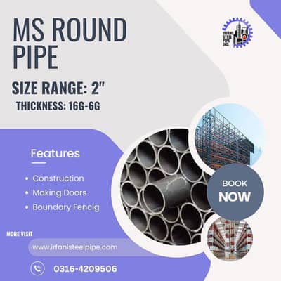MS Round Pipe Mild Steel Round Pipe MS Round Tubes MS Circular Pipe