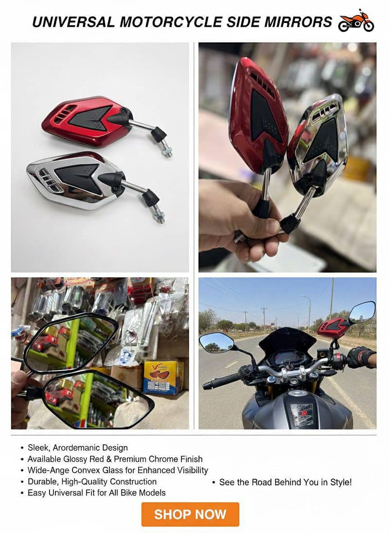 Universal Motorcycle Side Mirrors 0