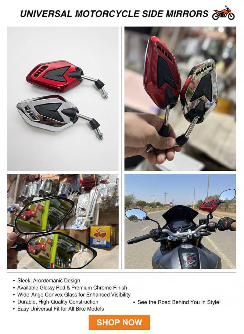 Universal Motorcycle Side Mirrors 1