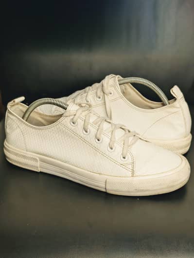 White leather sneakers