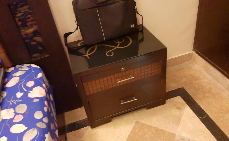 Brown solid wooden bed set 11