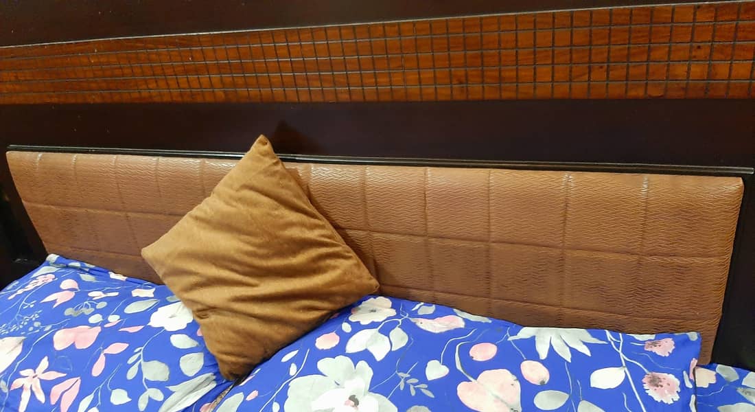 Brown solid wooden bed set 12