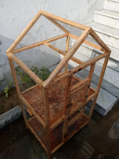 Double portion Woden Birds cage