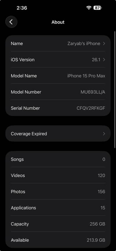 iPhone 15 Pro Max 256Gb NoN PTA