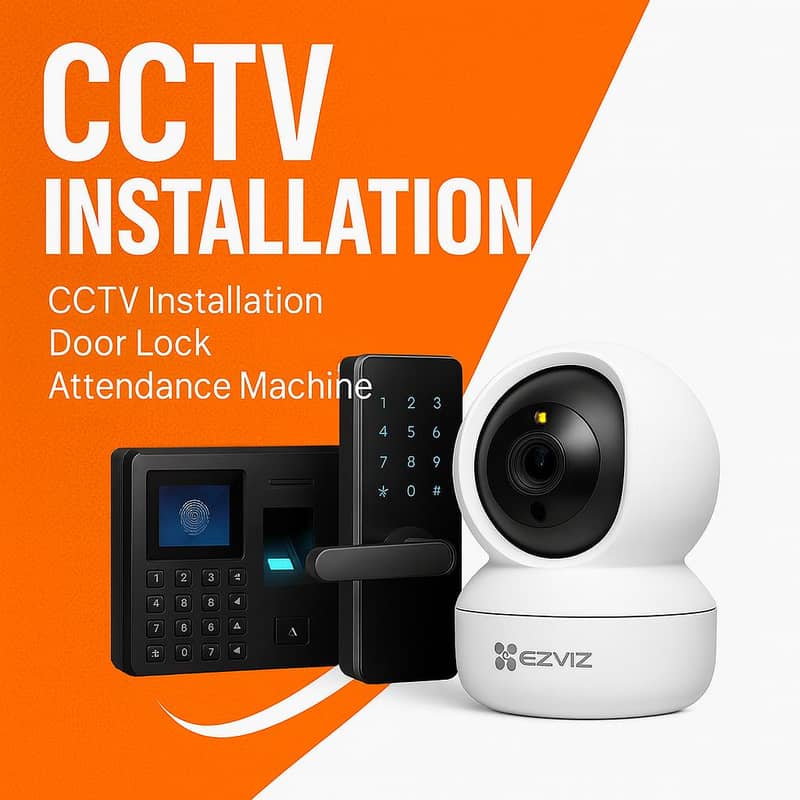Complete Security System Installation – CCTV, Door Lock & Attendance ...