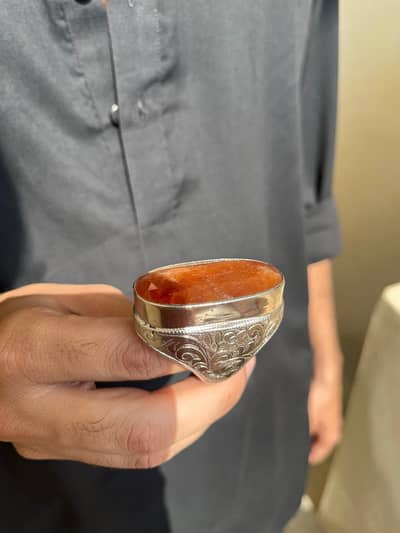 Hessonite Gomed Big Ring