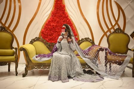 long tail full mirror work bridal walima Maxcy