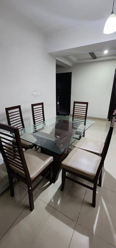 Dining Table | Six Seater Dining | Dining & 6 chairs | Top Glass