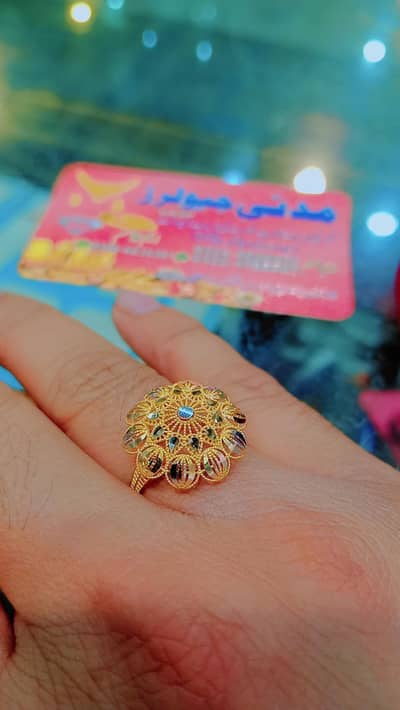 ladies gold ring new dazin 21 karet gold diamond style