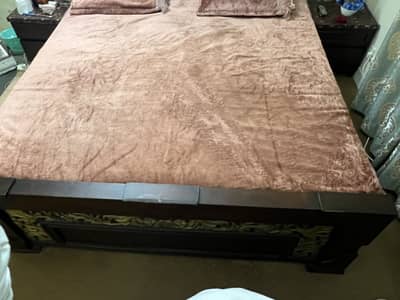 King size bed with spring mattress