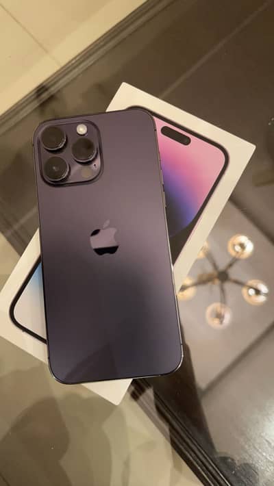 14 promax purple physical sim with box factory unlock non pta