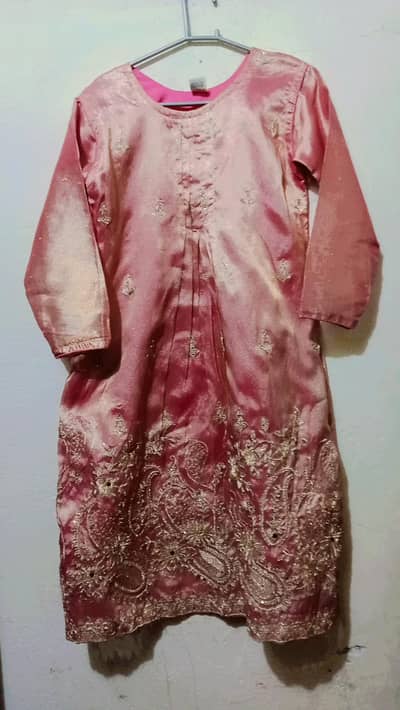 pink tilla embroidery dress