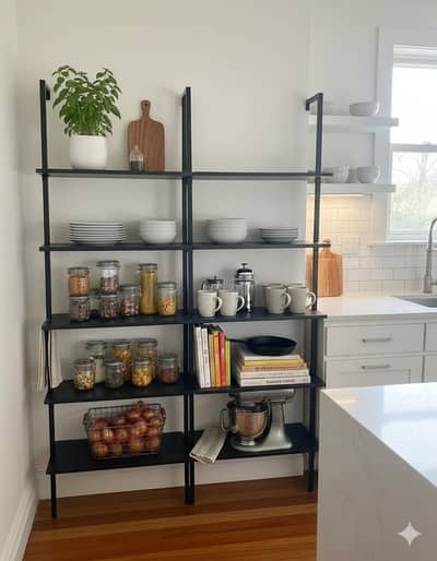 Imported 5-Tier Ladder Shelf | Industrial Wood & Metal