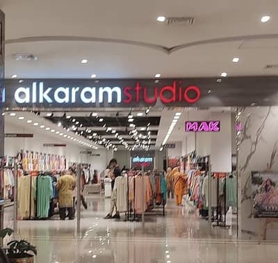 Shop rented out to Al Karam Studio cloth brand