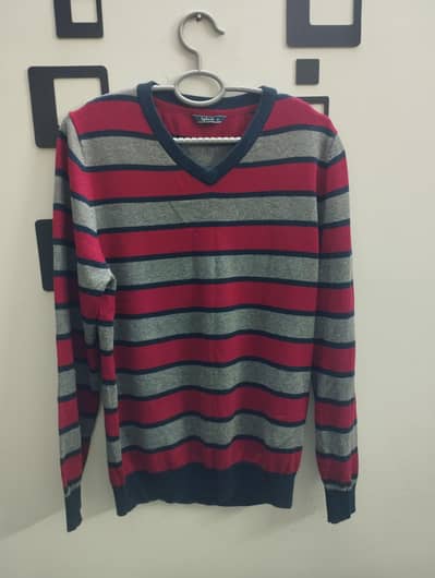 Red and Gray stripes sweater