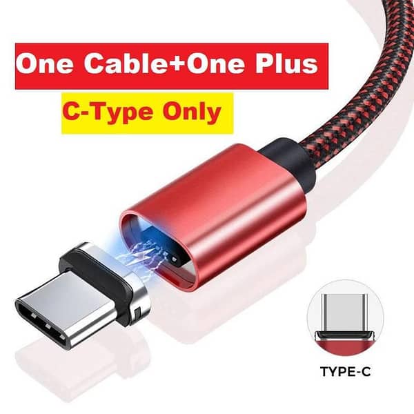 Original Magnetic Fast Charging Cable - Type C - Braided LED Fast Charging Cable - Black Original Magnetic Fast Charging Cable - Type C - Braided LED Fast Charging Cable - Black