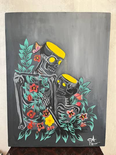 Hand made painting. It is painted on canvas by oil paint.