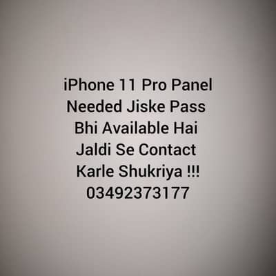iPhone 11 Pro Panel Needed !!!