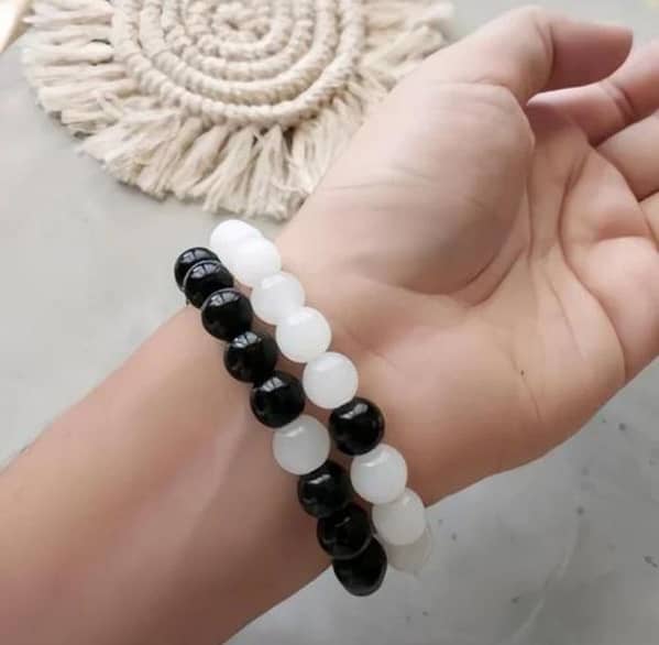 1 Pair Black & White Bracelet For Girls | Friends Bracelet | 1 Pair
