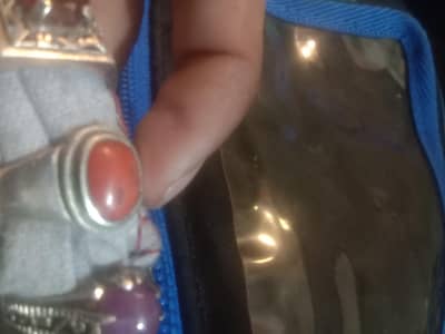 marjan coral silver ring