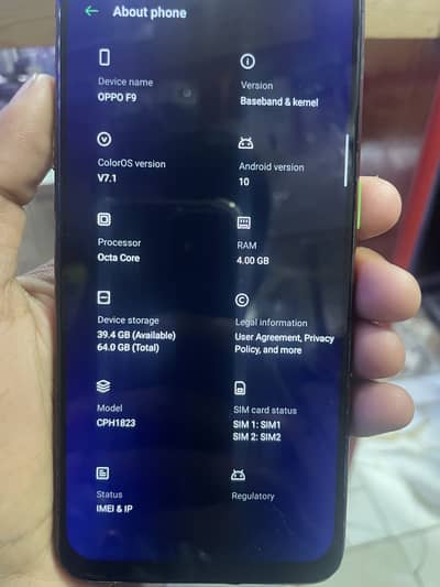 Oppo F9 4/64 Official PTA Approved