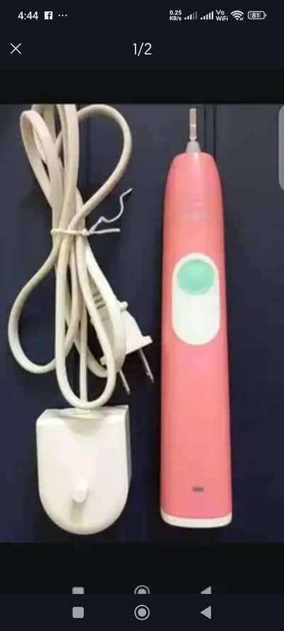 Philip sonicare toothbrush and oral-B brush all shown in picture