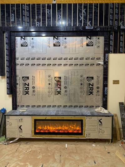 Modern Fireplace Setup | Steel, Brass & Marble Designs