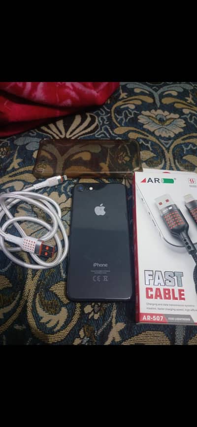 i phone 8 pta approve 256gb with fast charging cable and cover