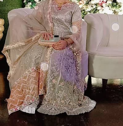 fancy long mecxi with net duptta