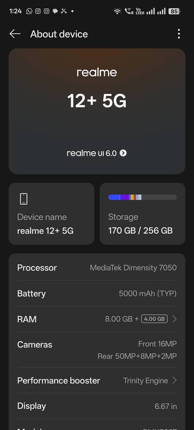 real me 12plus 5g 8gb 256gb