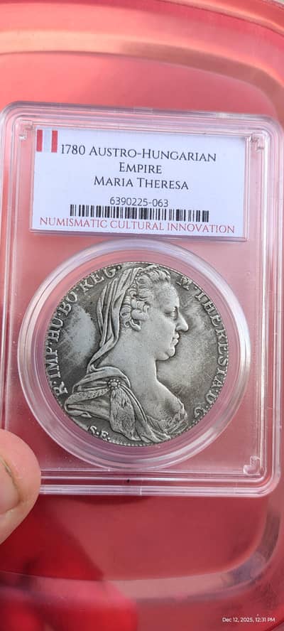 British Empress 1780 Maria Theresa Thaler, Very Rare Coin & Old Coin