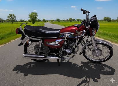 honda 125 2023 with double saman all punjab registered