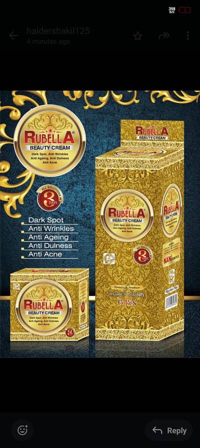 RUBELLA WHITENING CREAM 2 PCS