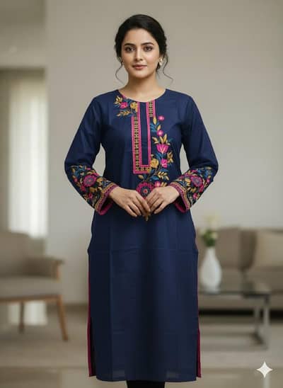 stitched embroidered kurti