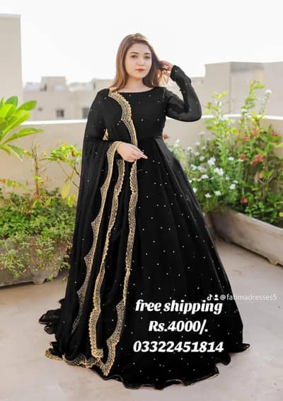 Chiffon black embroided Maxii