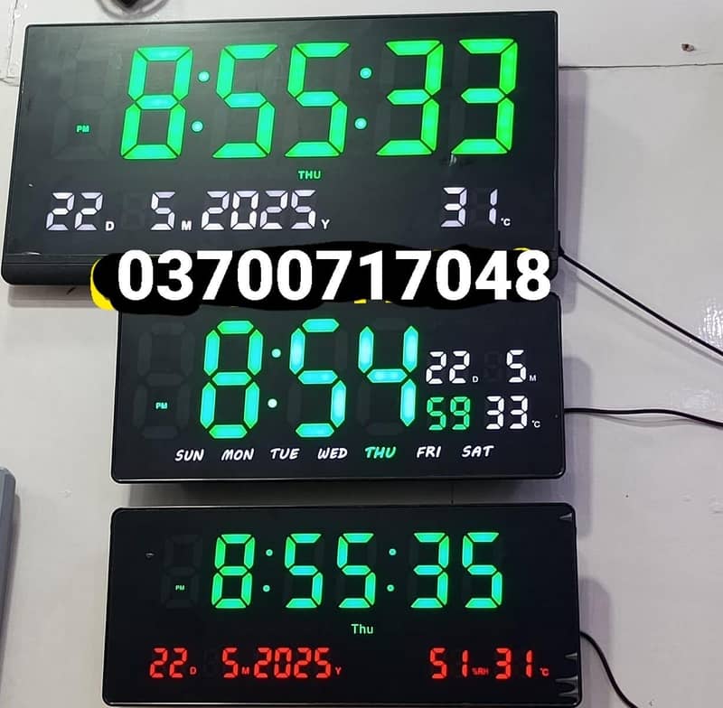 Wall Clock Digital Salat Panel Digital Clock Digital Prayer Clock Wall 3