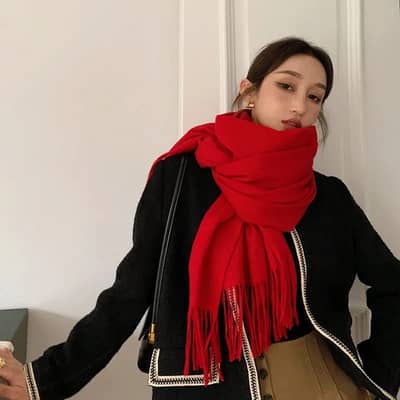 Solid color winter scarf for women