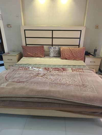 bedset with Side tables with mattress