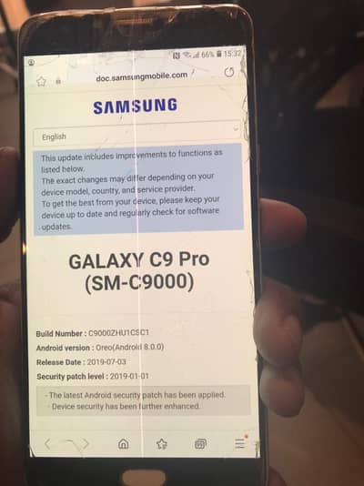 Samsung C9 pro  3Gp ram  32 Gp Hard