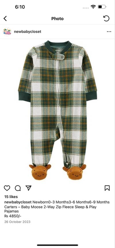 Carters baby fleece romper