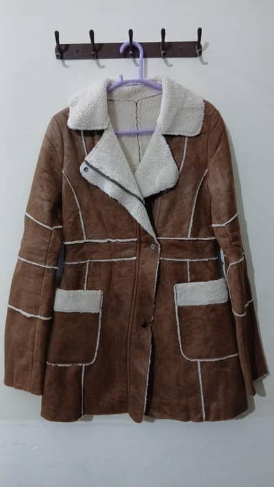 leather brown matte color fur jacket