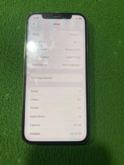 IPHONE 12PRO 128 GB NON PTA.