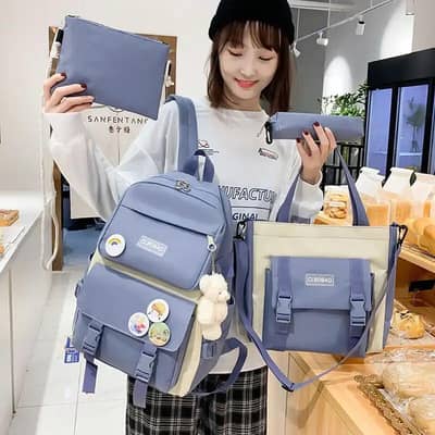 4 pcs nylon bags for girls and school