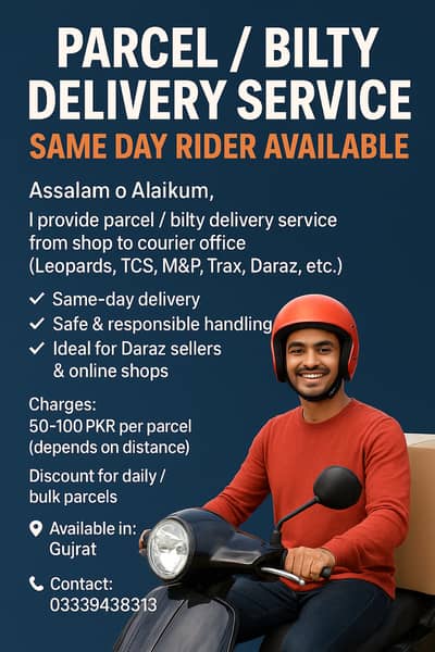 Parcel / Builty Delivery Service | Same Day Rider Available