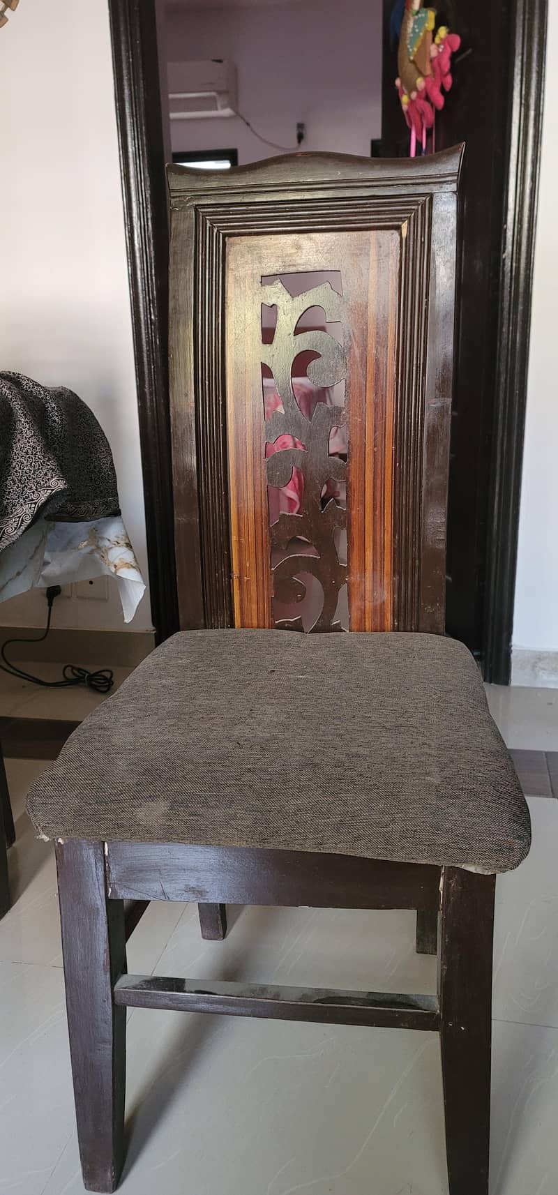 Solid wood dining table with 4 chairs 2