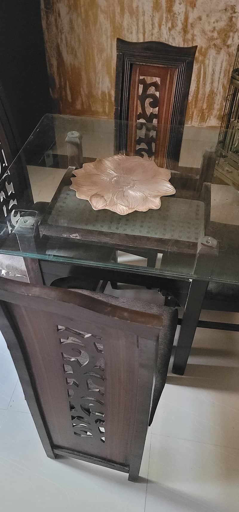 Solid wood dining table with 4 chairs 4